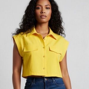 Sunny Yellow Cropped Blouse